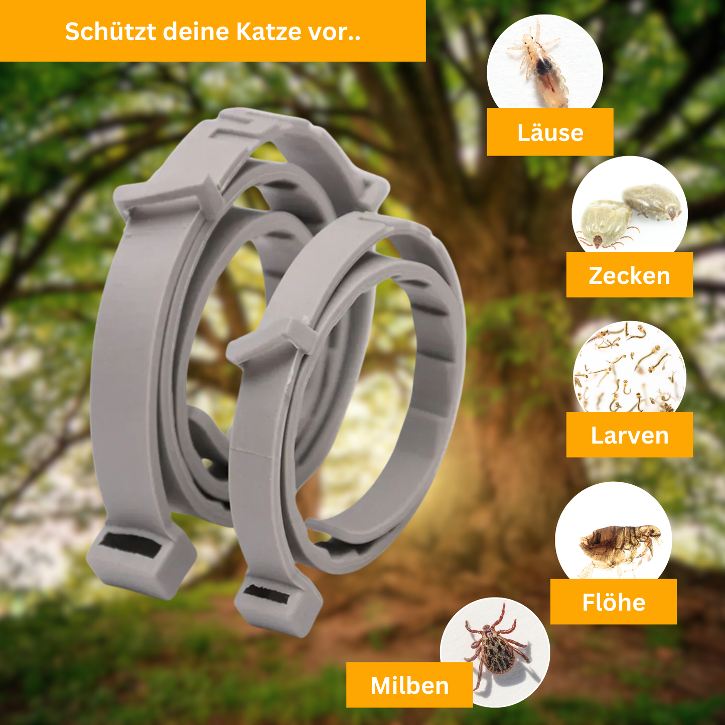 Floh- und Zeckenschutz Halsband für Katzen